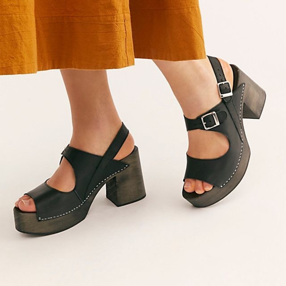 NIB Free People Black Belem’s Clog Size 37 (US 7)